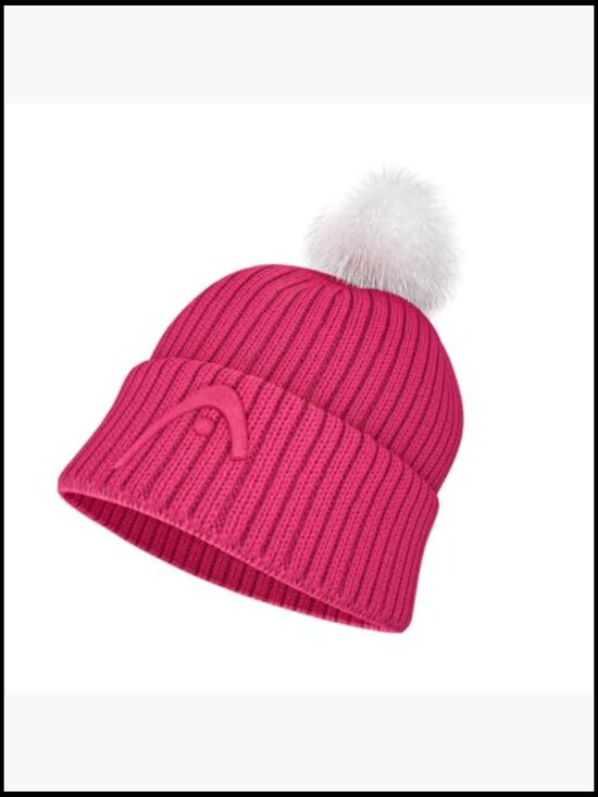 Merino Blend Beanie with Faux Fur Pom, Fleece Lined Winter Hat